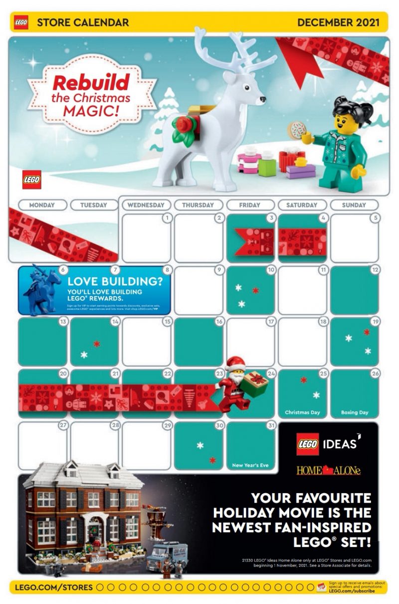 December 2021 LEGO Store Calendar Promotions & Events The Brick Post!