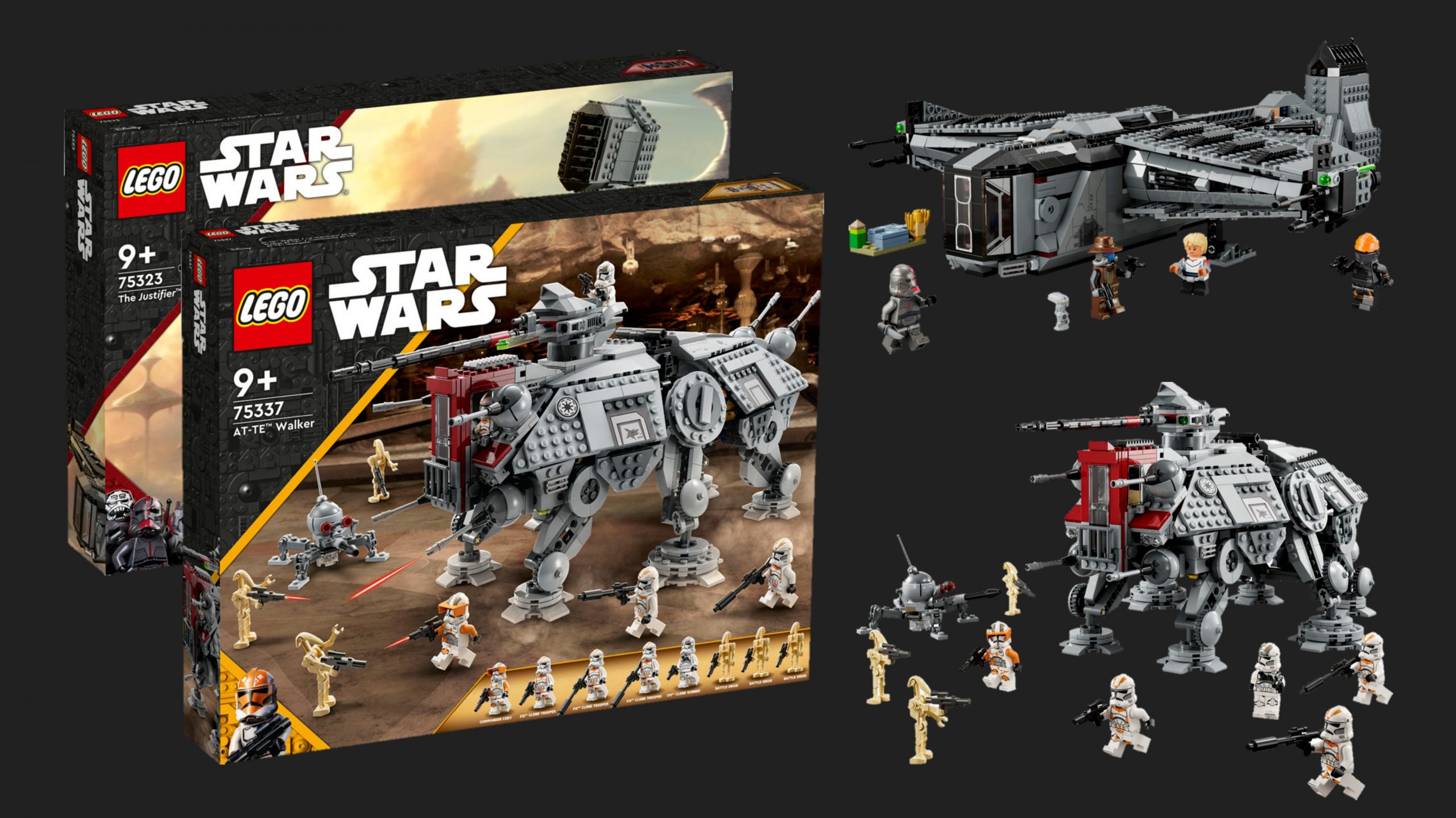 LEGO Star Wars The Justifier (75323) and the AT-TE Walker (75337 ...