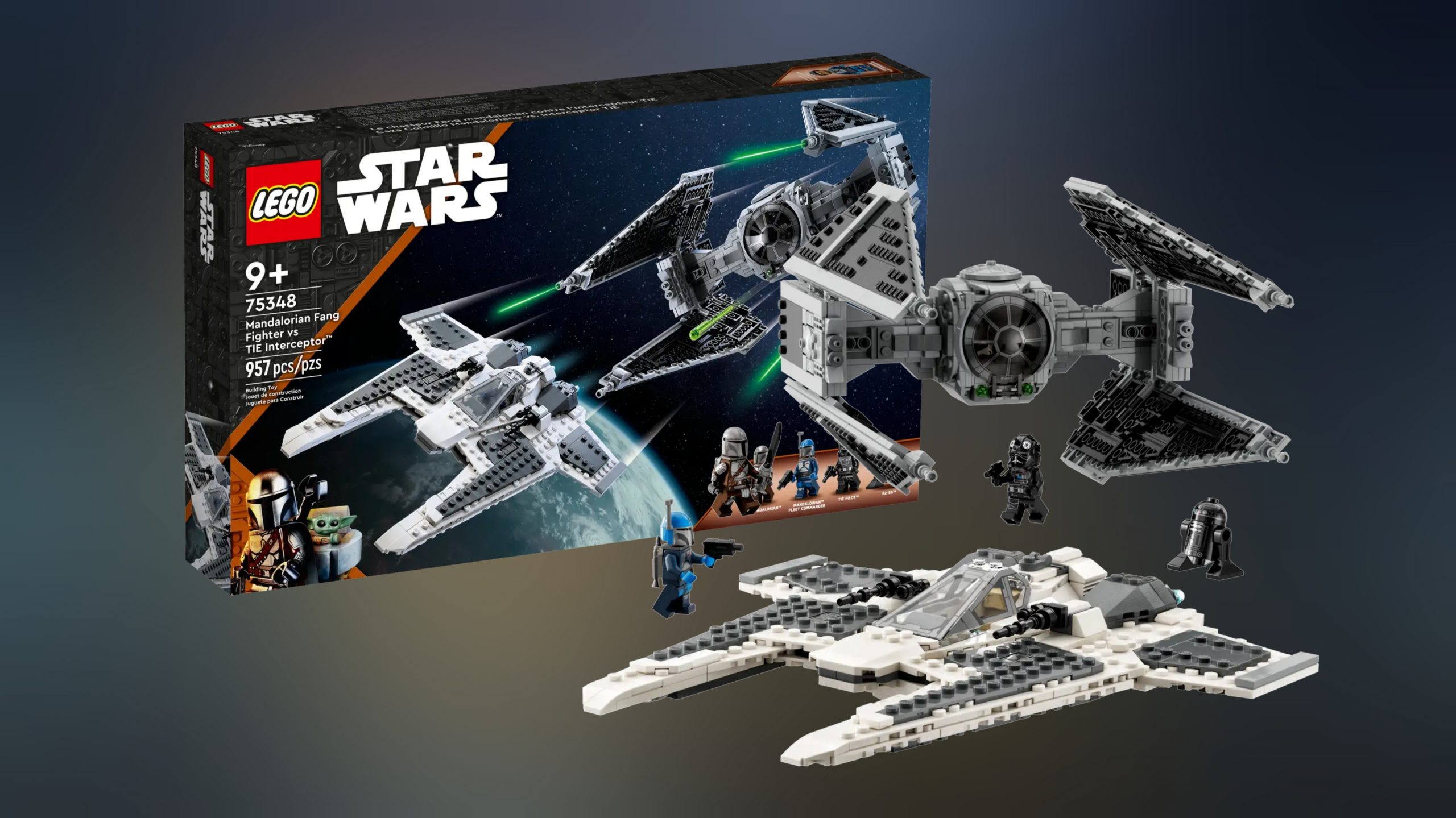 LEGO Star Wars 75348 Mandalorian Fang Fighter vs TIE Interceptor