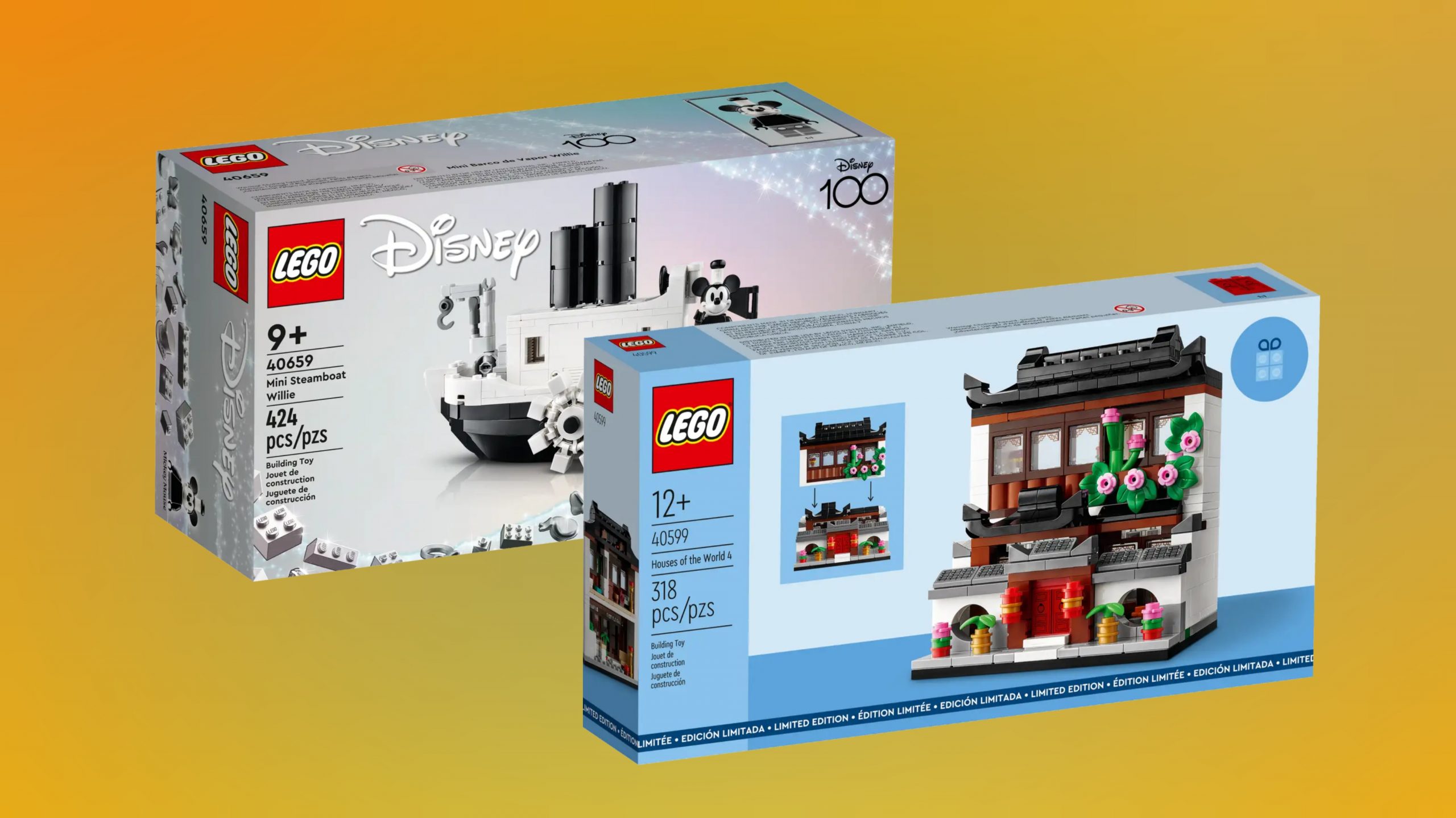 LEGO Disney 100 Mini Steamboat Willie (40659) and Houses of the