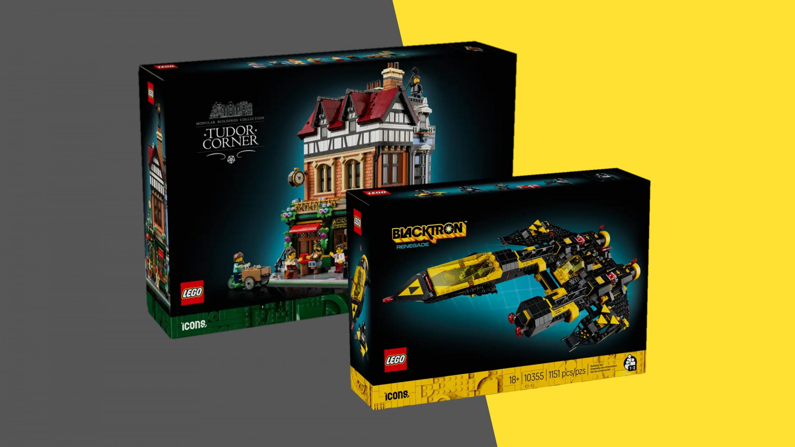 LEGO Icons Tudor Corner (10350) & Blacktron Renegade (10355) Now